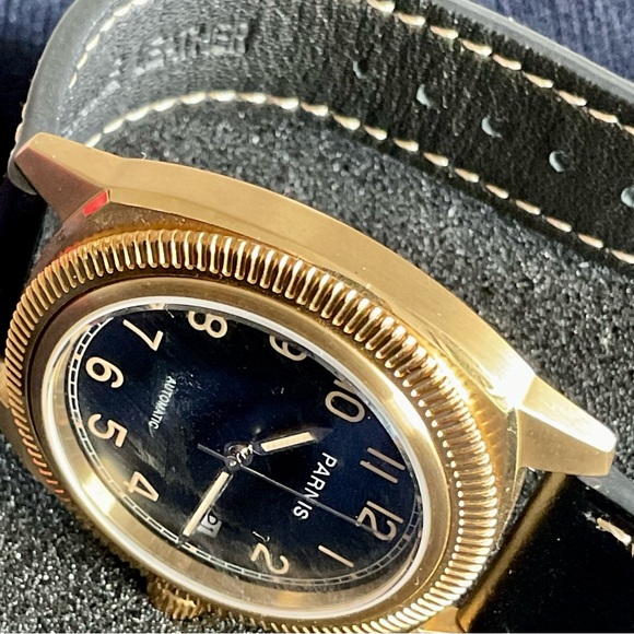 EUC Parnis 41mm Gold and Black Automatic Men's  Watch Fluted  Bezel Date - Picture 11 of 11